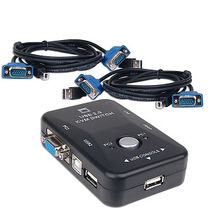2-Port USB 2.0 KVM Switch w/2 Cable Sets